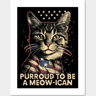 4th July Cat Purroud To Be A Meow-ican Posters and Art